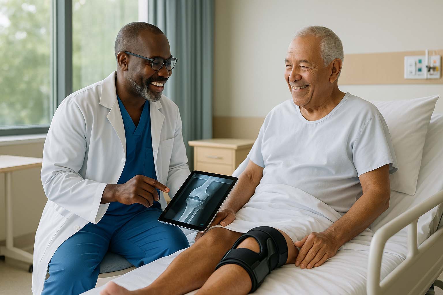 Black Dr Investigating Patient Xray